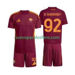 Camiseta de Fútbol AS Roma Stephan El Shaarawy 92 Niño Casa 2025-2026 Manga Corta