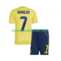 Camiseta de Fútbol Al Nassr Cristiano Ronaldo 7 Niño Casa 2025-2026 Manga Corta