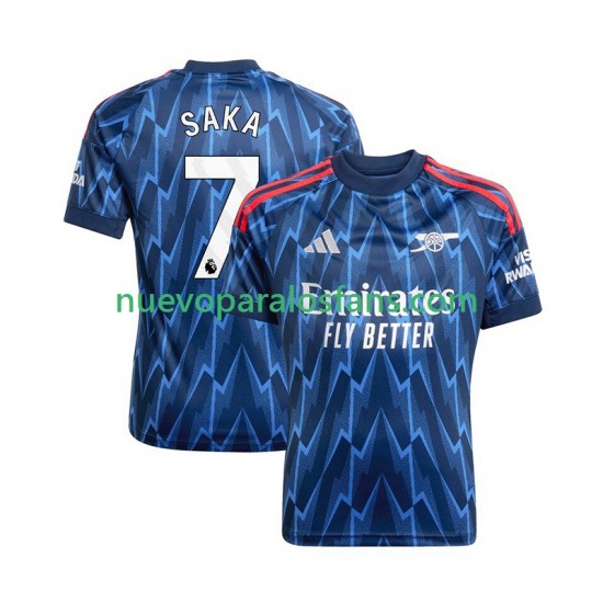 Camiseta de Fútbol Arsenal Bukayo Saka 7 Hombre Exterior 2025-2026 Manga Corta