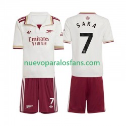 Camiseta de Fútbol Arsenal Bukayo Saka 7 Niño Tercera 2025-2026 Manga Corta
