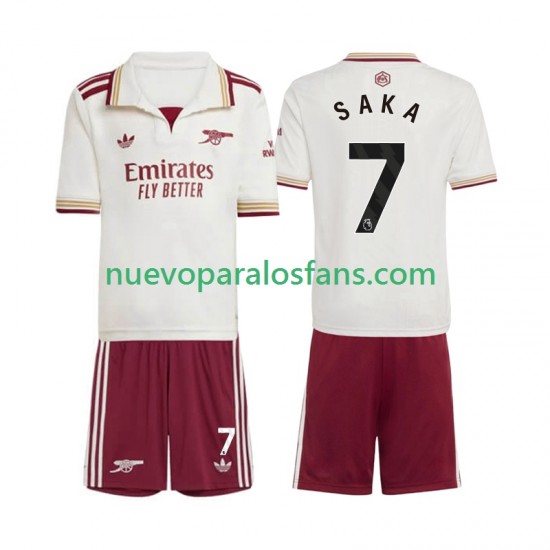 Camiseta de Fútbol Arsenal Bukayo Saka 7 Niño Tercera 2025-2026 Manga Corta
