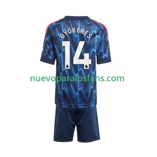 Camiseta de Fútbol Arsenal Viktor Gyokeres 14 Niño Exterior 2025-2026 Manga Corta