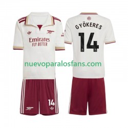 Camiseta de Fútbol Arsenal Viktor Gyokeres 14 Niño Tercera 2025-2026 Manga Corta