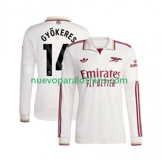 Camiseta de Fútbol Arsenal Viktor Gyokeres 14 Hombre Tercera 2025-2026 Manga Larga