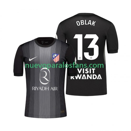 Camiseta de Fútbol Atlético Madrid Jan Oblak 13 Portero Hombre Exterior 2025-2026 Manga Corta