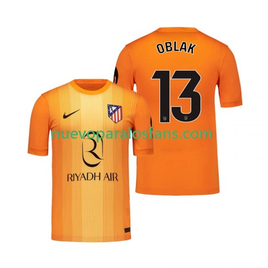 Camiseta de Fútbol Atlético Madrid Jan Oblak 13 Portero Hombre Tercera 2025-2026 Manga Corta
