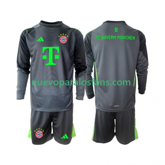 Camiseta de Fútbol Bayern de Múnich Portero Niño Exterior 2025-2026 Manga Larga
