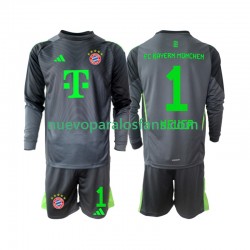 Camiseta de Fútbol Bayern de Múnich Neuer 1 Portero Niño Exterior 2025-2026 Manga Larga