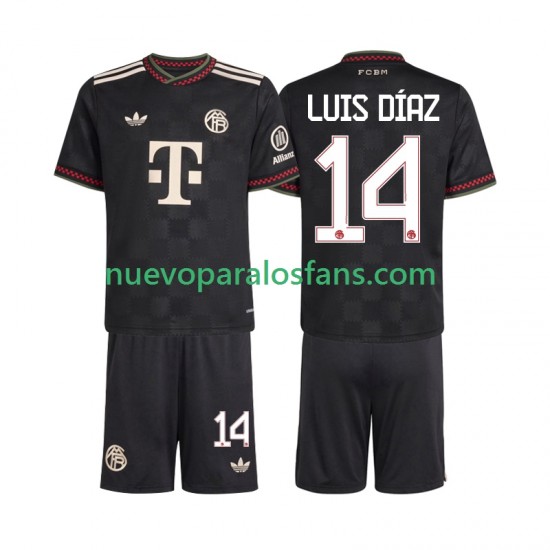 Camiseta de Fútbol Bayern de Múnich Luis Diaz 14 Niño Tercera 2025-2026 Manga Corta