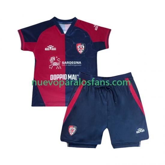 Camiseta de Fútbol Cagliari Niño Casa 2025-2026 Manga Corta