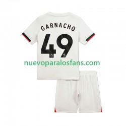 Camiseta de Fútbol Chelsea Alejandro Garnacho 49 Niño Exterior 2025-2026 Manga Corta