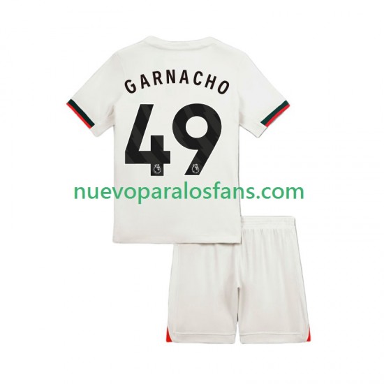 Camiseta de Fútbol Chelsea Alejandro Garnacho 49 Niño Exterior 2025-2026 Manga Corta