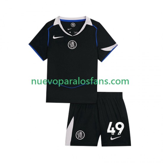 Camiseta de Fútbol Chelsea Alejandro Garnacho 49 Niño Tercera 2025-2026 Manga Corta