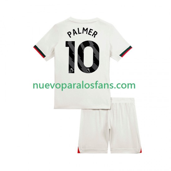 Camiseta de Fútbol Chelsea Cole Palmer 10 Niño Exterior 2025-2026 Manga Corta