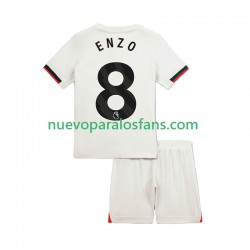 Camiseta de Fútbol Chelsea Enzo Fernandez 8 Niño Exterior 2025-2026 Manga Corta
