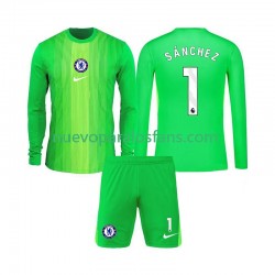 Camiseta de Fútbol Chelsea Robert Sanchez 1 Portero Niño Exterior 2025-2026 Manga Larga