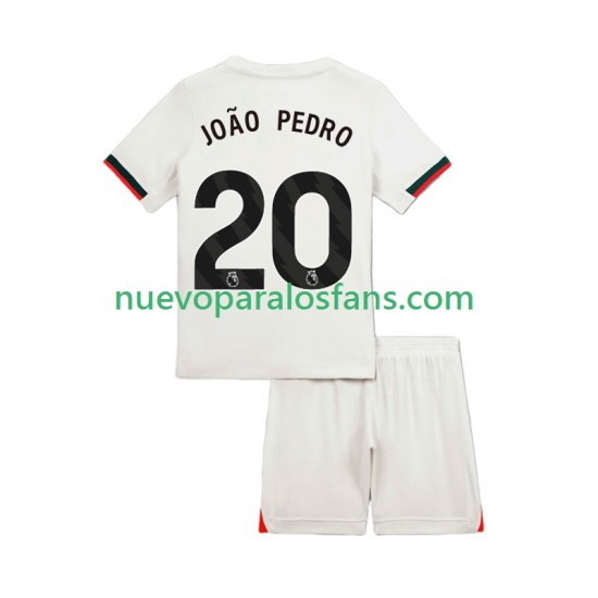 Camiseta de Fútbol Chelsea Joao Pedro 20 Niño Exterior 2025-2026 Manga Corta