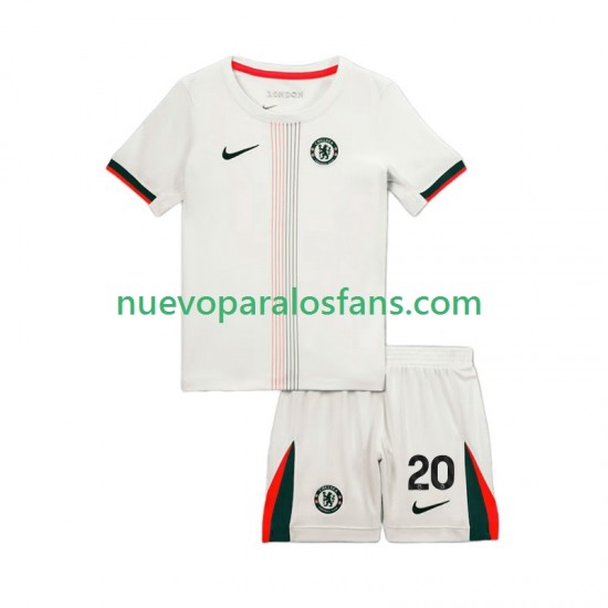 Camiseta de Fútbol Chelsea Joao Pedro 20 Niño Exterior 2025-2026 Manga Corta