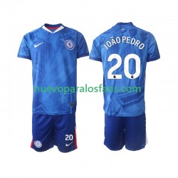 Camiseta de Fútbol Chelsea joao pedro 20 Niño Casa 2025-2026 Manga Corta