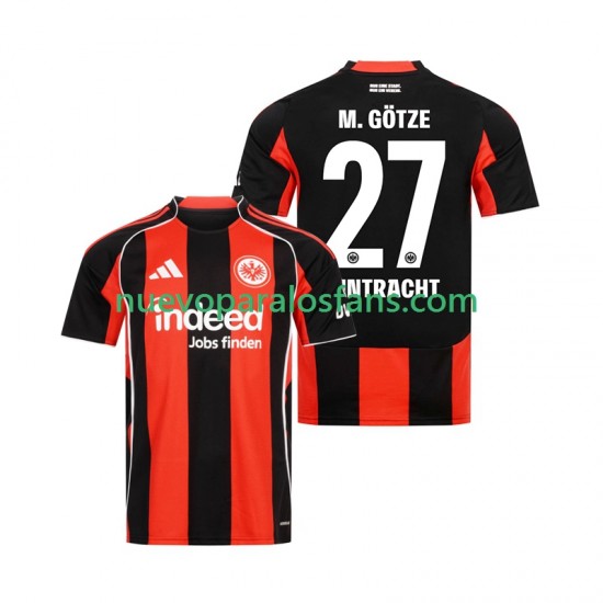 Camiseta de Fútbol Eintracht Frankfurt Mario Gotze 27 Hombre Casa 2025-2026 Manga Corta