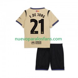 Camiseta de Fútbol FC Barcelona Frenkie de Jong 21 UCL Niño Exterior 2025-2026 Manga Corta