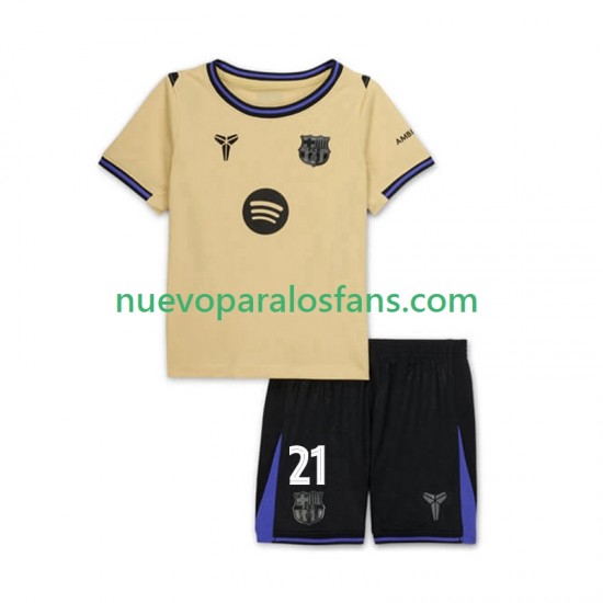 Camiseta de Fútbol FC Barcelona Frenkie de Jong 21 UCL Niño Exterior 2025-2026 Manga Corta