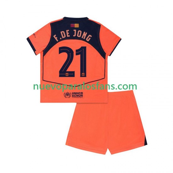Camiseta de Fútbol FC Barcelona Frenkie de Jong 21 UCL Niño Tercera 2025-2026 Manga Corta