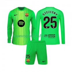 Camiseta de Fútbol FC Barcelona Szczesny 25 Portero Niño Casa 2025-2026 Manga Larga