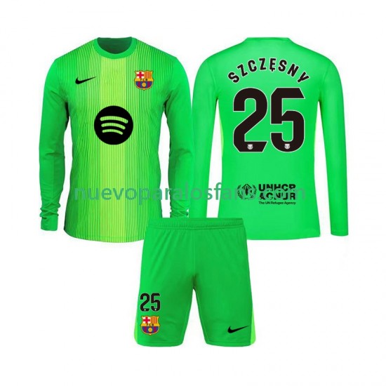 Camiseta de Fútbol FC Barcelona Szczesny 25 Portero Niño Casa 2025-2026 Manga Larga