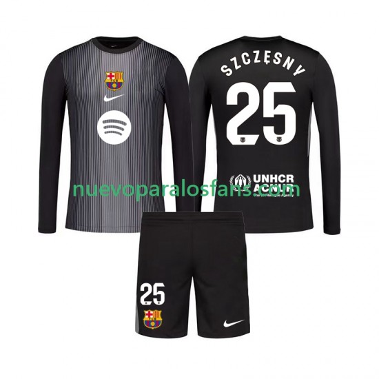 Camiseta de Fútbol FC Barcelona Szczesny 25 Portero Niño Tercera 2025-2026 Manga Larga