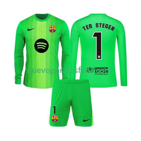 Camiseta de Fútbol FC Barcelona Ter Stegen 1 Portero Niño Casa 2025-2026 Manga Larga