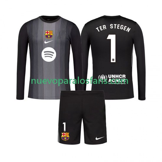 Camiseta de Fútbol FC Barcelona Ter Stegen 1 Portero Niño Tercera 2025-2026 Manga Larga