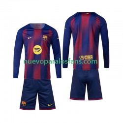 Camiseta de Fútbol FC Barcelona Niño Casa 2025-2026 Manga Larga