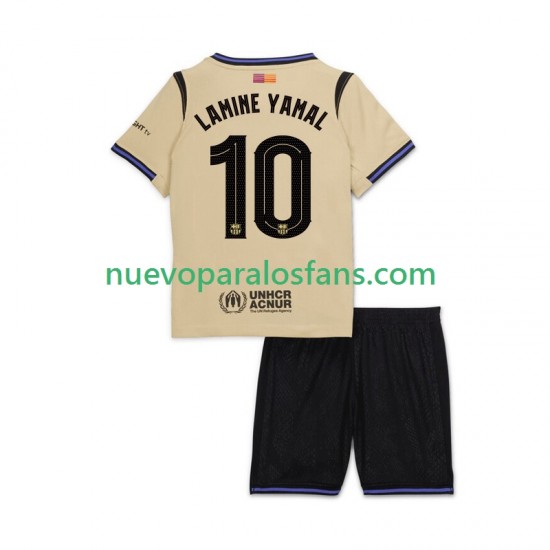 Camiseta de Fútbol FC Barcelona Lamine Yamal 10 UCL Niño Exterior 2025-2026 Manga Corta