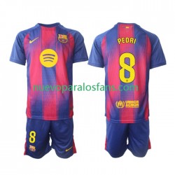 Camiseta de Fútbol FC Barcelona Pedri 8 Niño Casa 2025-2026 Manga Corta
