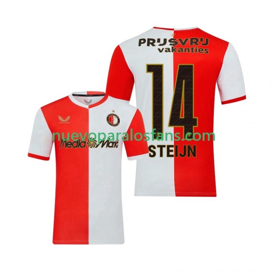 Camiseta de Fútbol Feyenoord Rotterdam Sem Steijn 14 Hombre Casa 2025-2026 Manga Corta