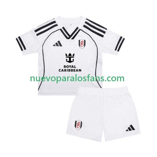 Camiseta de Fútbol Fulham Niño Casa 2025-2026 Manga Corta