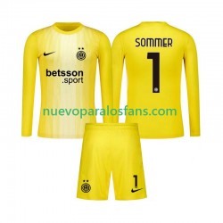 Camiseta de Fútbol Inter Milan Yann Sommer 1 Portero Niño Exterior 2025-2026 Manga Larga