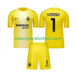 Camiseta de Fútbol Inter Milan Yann Sommer 1 Portero Niño Exterior 2025-2026 Manga Corta