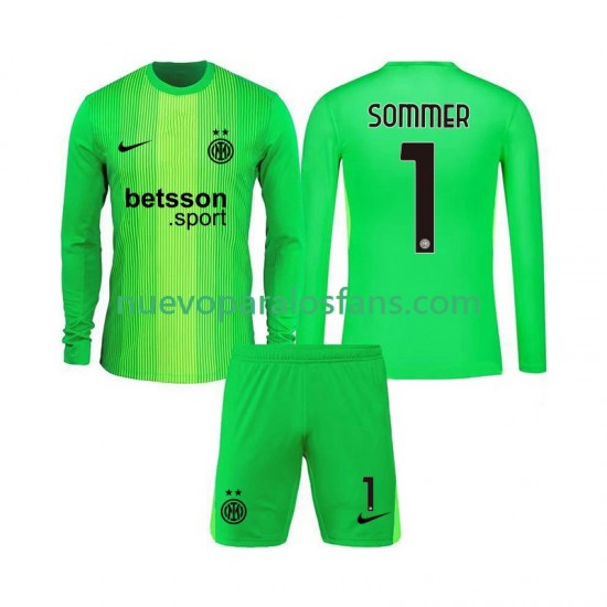 Camiseta de Fútbol Inter Milan Yann Sommer 1 Portero Niño Tercera 2025-2026 Manga Larga