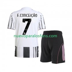Camiseta de Fútbol Juventus Francisco Conceicao 7 Niño Casa 2025-2026 Manga Corta