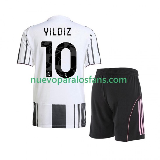 Camiseta de Fútbol Juventus Kenan Yildiz 10 Niño Casa 2025-2026 Manga Corta