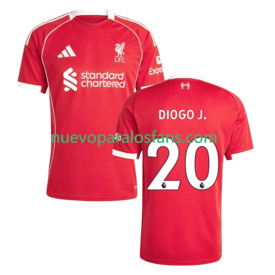 Camiseta de Fútbol Liverpool Diogo Jota 20 Hombre Casa 2025-2026 Manga Corta