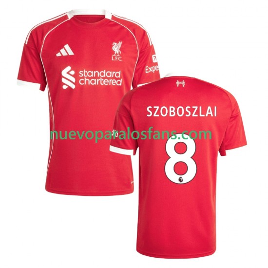 Camiseta de Fútbol Liverpool Dominik Szoboszlai 8 Hombre Casa 2025-2026 Manga Corta