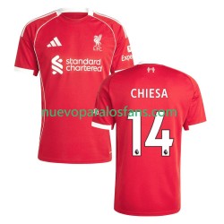 Camiseta de Fútbol Liverpool Federico Chiesa 14 Hombre Casa 2025-2026 Manga Corta