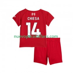 Camiseta de Fútbol Liverpool Federico Chiesa 14 Niño Casa 2025-2026 Manga Corta