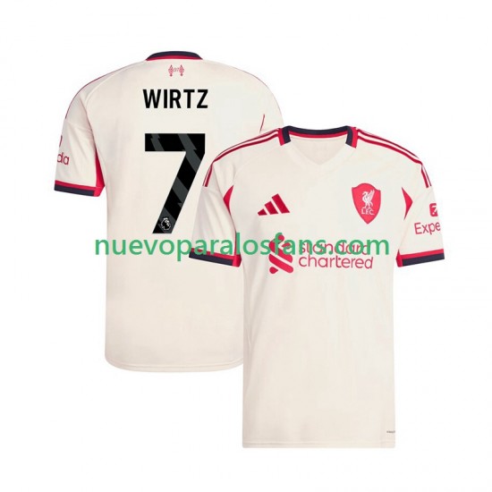 Camiseta de Fútbol Liverpool Florian Wirtz 7 Hombre Exterior 2025-2026 Manga Corta