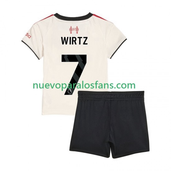 Camiseta de Fútbol Liverpool Florian Wirtz 7 Niño Exterior 2025-2026 Manga Corta