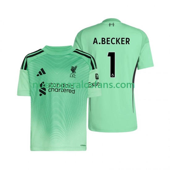 Camiseta de Fútbol Liverpool Alisson Becker 1 Portero Hombre Casa 2025-2026 Manga Corta