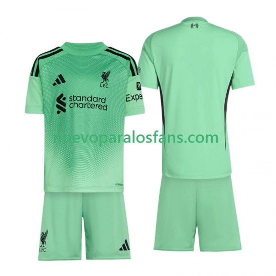 Camiseta de Fútbol Liverpool Portero Niño Exterior 2025-2026 Manga Corta